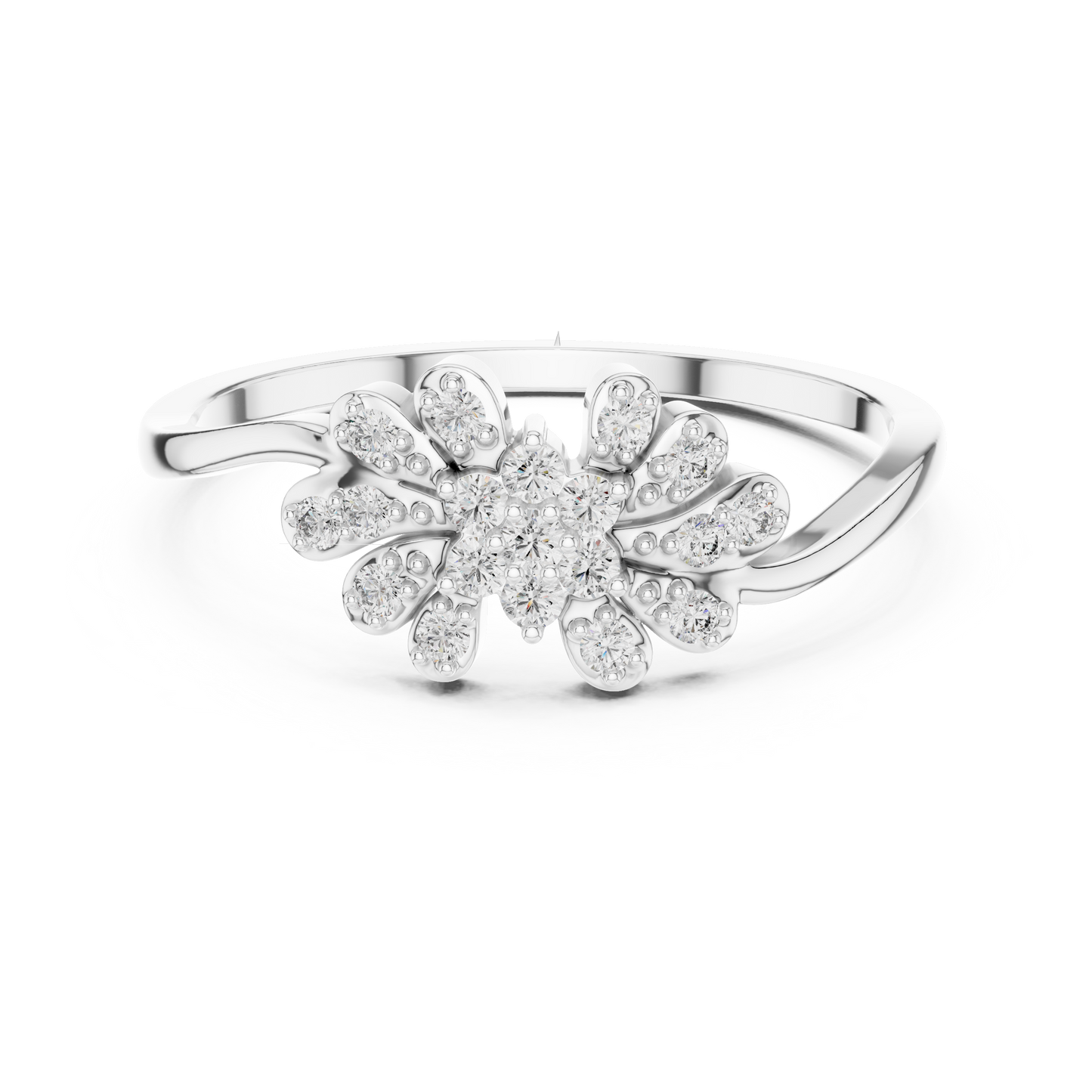 Dainty Nature Inspired Lab Grown Diamond Bypass Ring