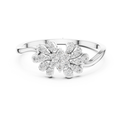 Dainty Nature Inspired Lab Grown Diamond Bypass Ring