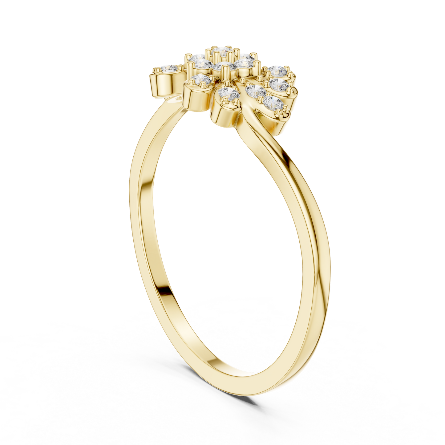 Dainty Nature Inspired Lab Grown Diamond Bypass Ring
