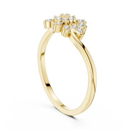 Dainty Nature Inspired Lab Grown Diamond Bypass Ring