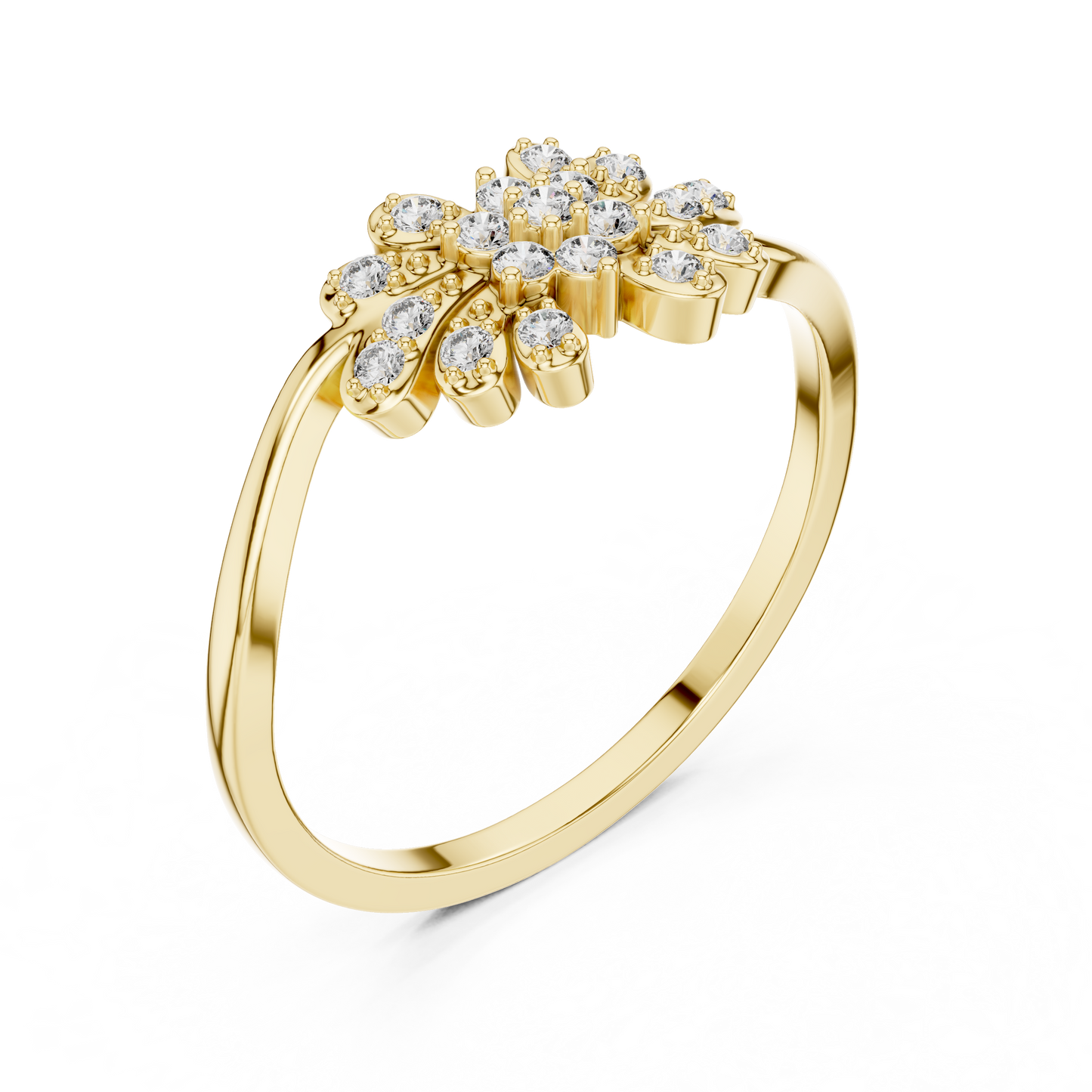 Dainty Nature Inspired Lab Grown Diamond Bypass Ring