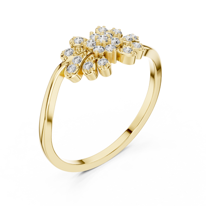 Dainty Nature Inspired Lab Grown Diamond Bypass Ring