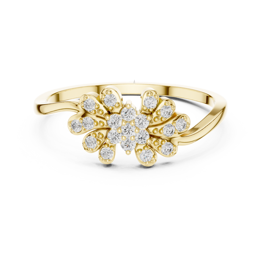 Dainty Nature Inspired Lab Grown Diamond Bypass Ring