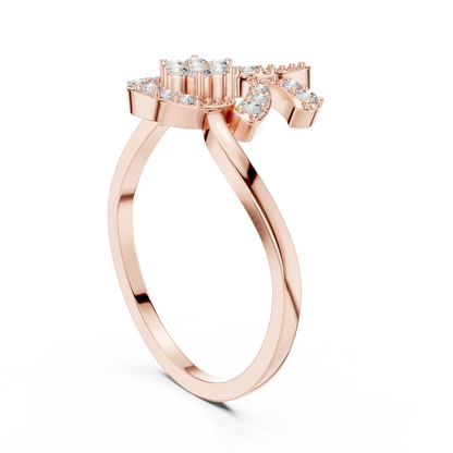 Unique Crescent Moon Inspired Lab Grown Diamond Ring
