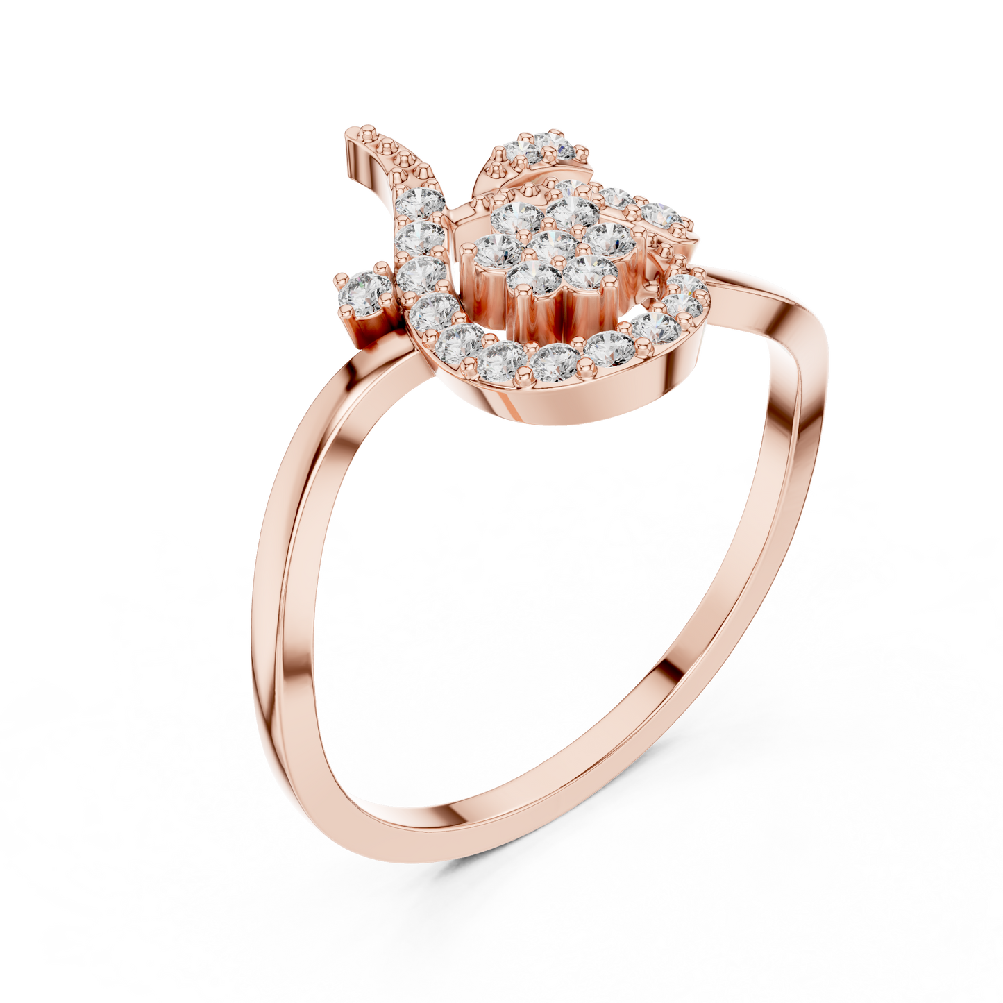 Unique Crescent Moon Inspired Lab Grown Diamond Ring