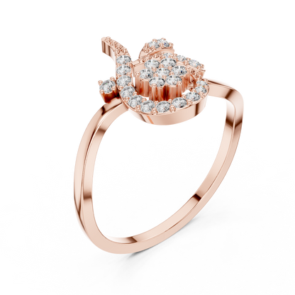 Unique Crescent Moon Inspired Lab Grown Diamond Ring