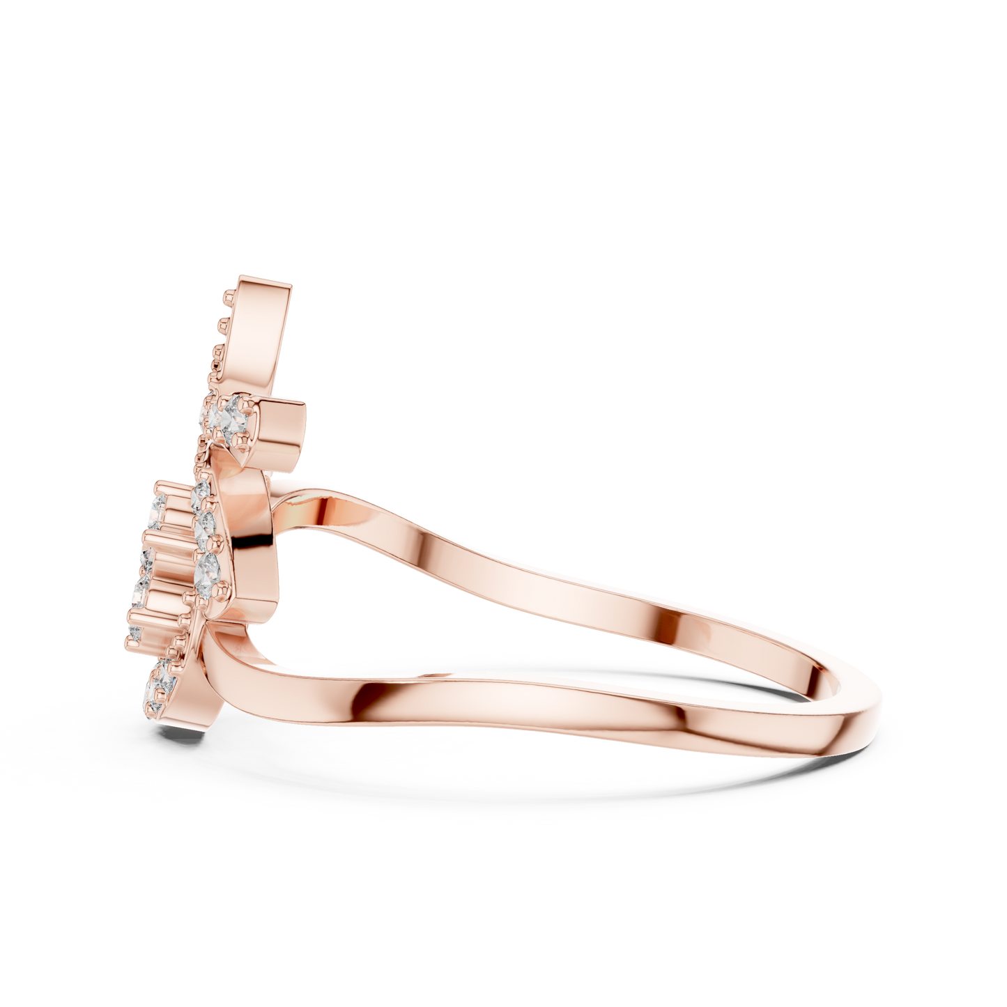 Unique Crescent Moon Inspired Lab Grown Diamond Ring