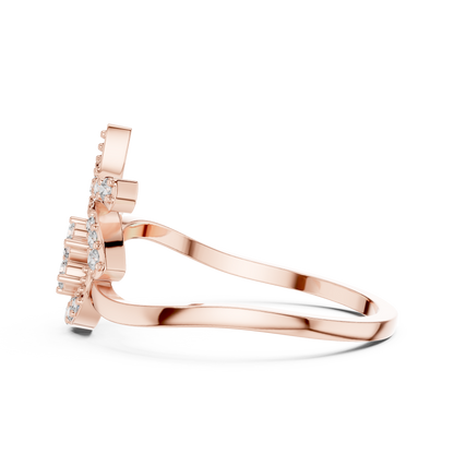 Unique Crescent Moon Inspired Lab Grown Diamond Ring