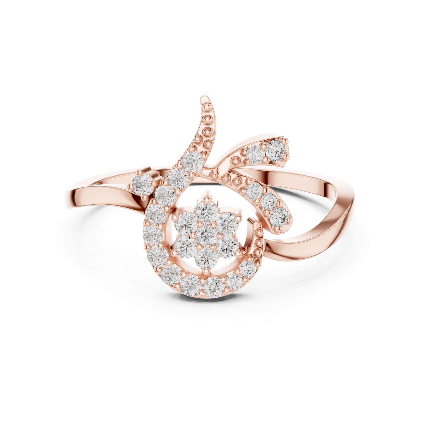 Unique Crescent Moon Inspired Lab Grown Diamond Ring