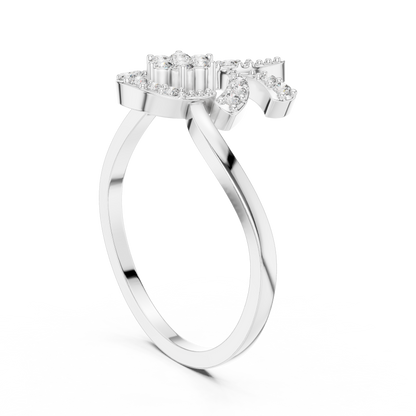 Unique Crescent Moon Inspired Lab Grown Diamond Ring