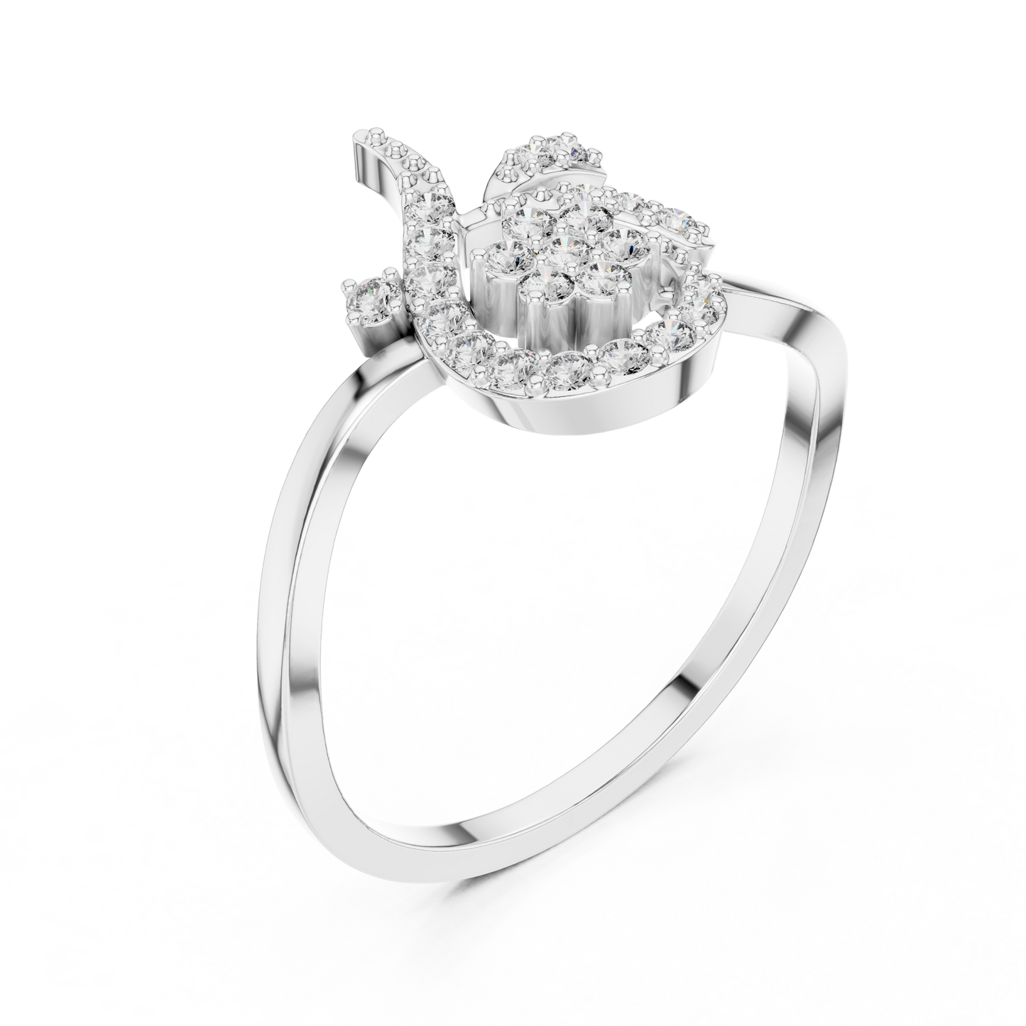 Unique Crescent Moon Inspired Lab Grown Diamond Ring