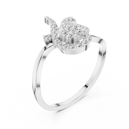 Unique Crescent Moon Inspired Lab Grown Diamond Ring
