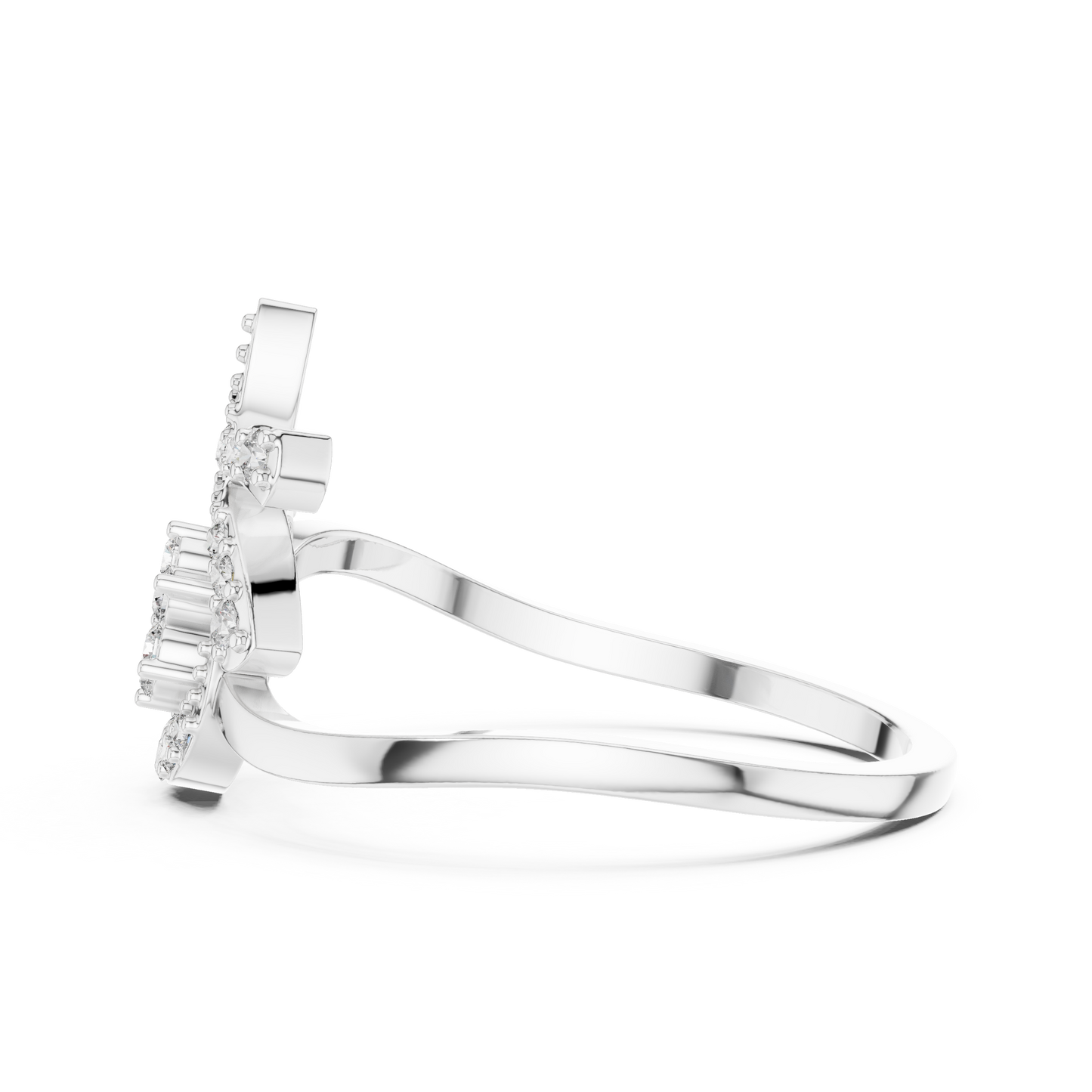 Unique Crescent Moon Inspired Lab Grown Diamond Ring