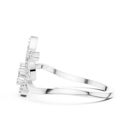 Unique Crescent Moon Inspired Lab Grown Diamond Ring