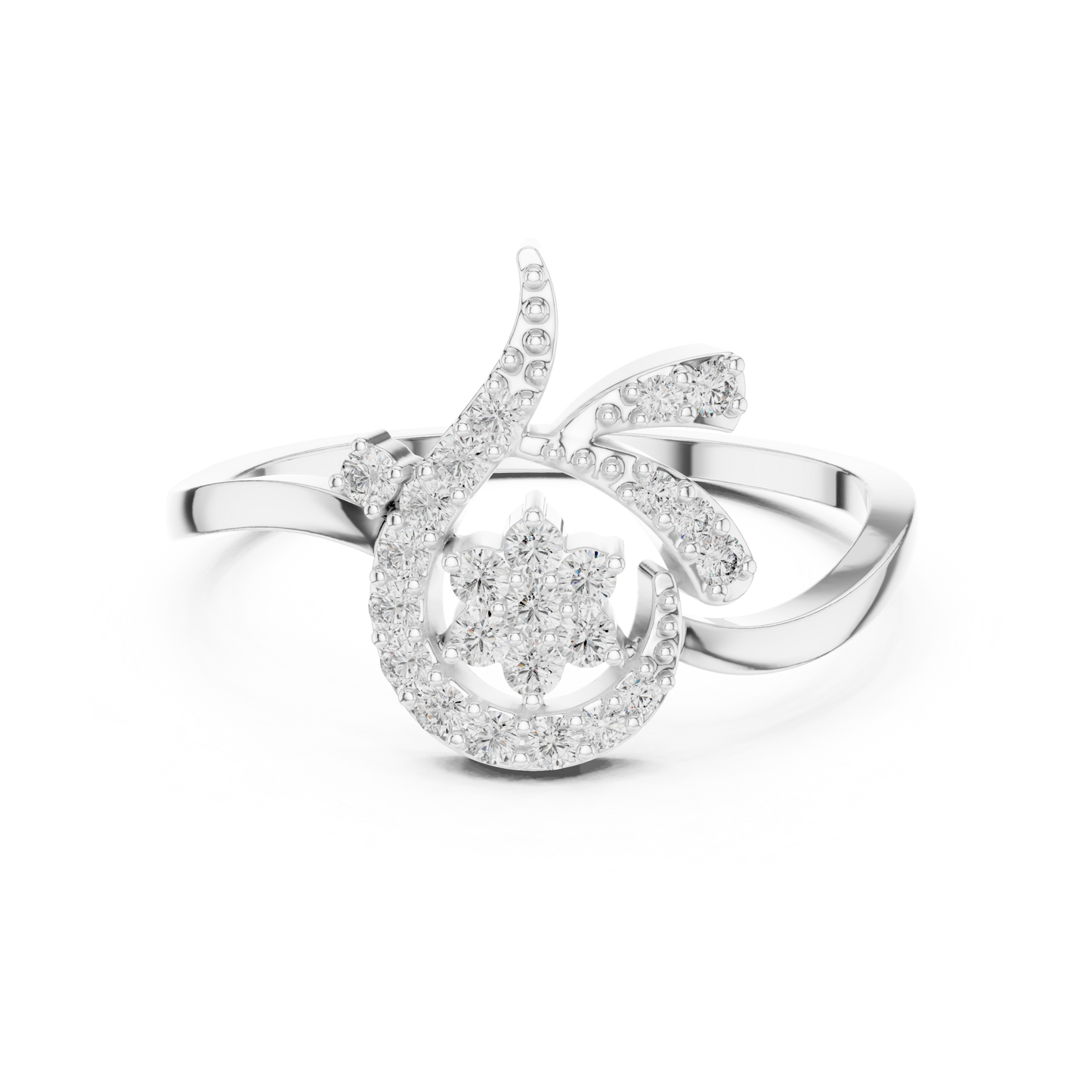 Unique Crescent Moon Inspired Lab Grown Diamond Ring