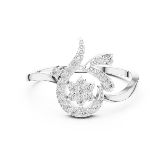 Unique Crescent Moon Inspired Lab Grown Diamond Ring