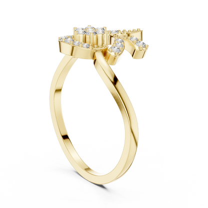 Unique Crescent Moon Inspired Lab Grown Diamond Ring