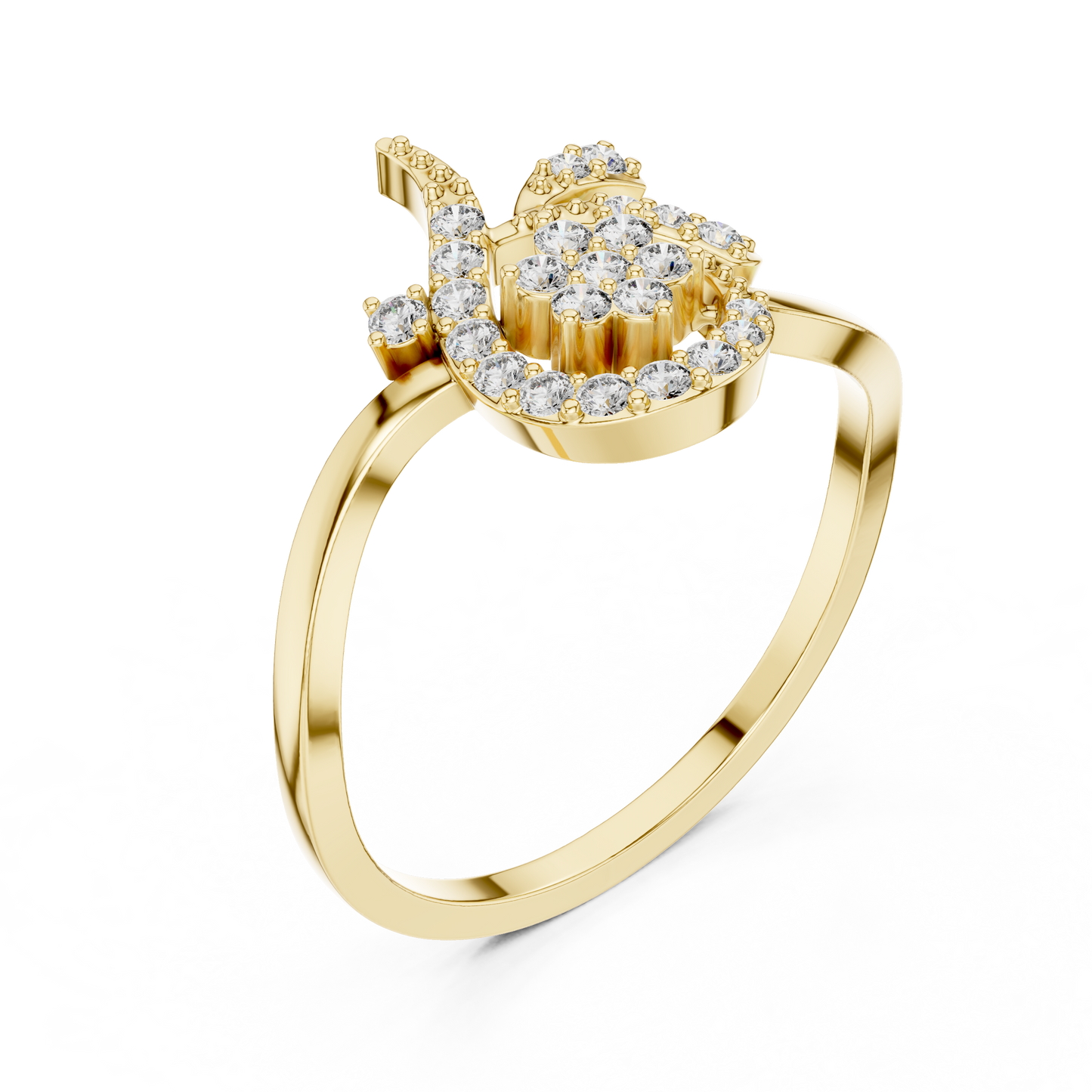 Unique Crescent Moon Inspired Lab Grown Diamond Ring