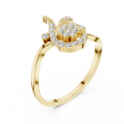 Unique Crescent Moon Inspired Lab Grown Diamond Ring