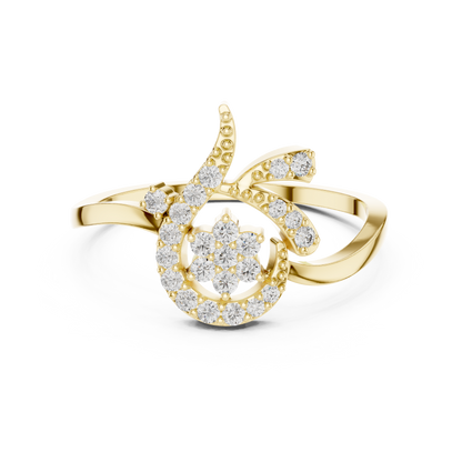 Unique Crescent Moon Inspired Lab Grown Diamond Ring