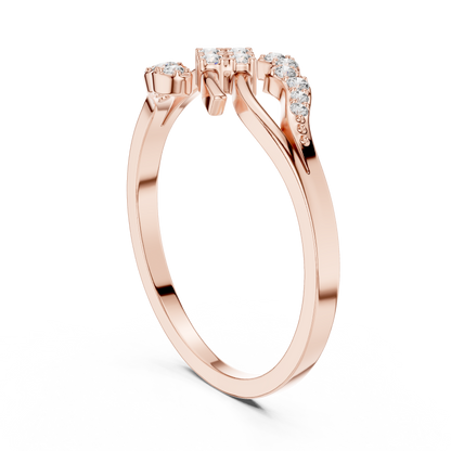 Rose Gold Swirl Cluster Lab Grown Diamond Ring