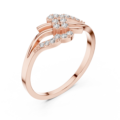 Rose Gold Swirl Cluster Lab Grown Diamond Ring