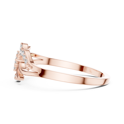 Rose Gold Swirl Cluster Lab Grown Diamond Ring