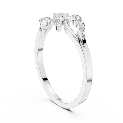 Rose Gold Swirl Cluster Lab Grown Diamond Ring