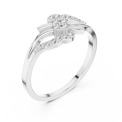 Rose Gold Swirl Cluster Lab Grown Diamond Ring