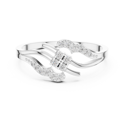 Rose Gold Swirl Cluster Lab Grown Diamond Ring