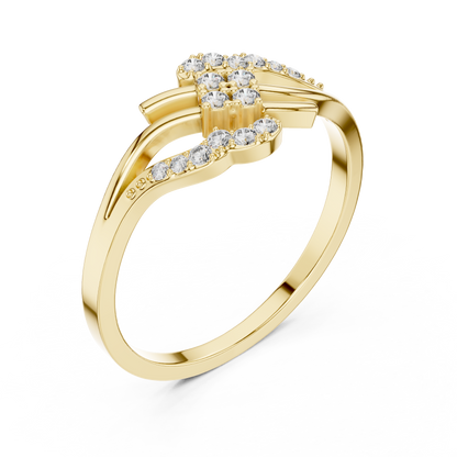 Rose Gold Swirl Cluster Lab Grown Diamond Ring