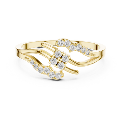 Rose Gold Swirl Cluster Lab Grown Diamond Ring