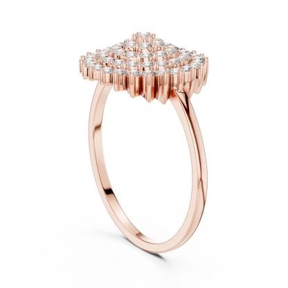 Floral Cluster Lab Grown Diamond Engagement Ring
