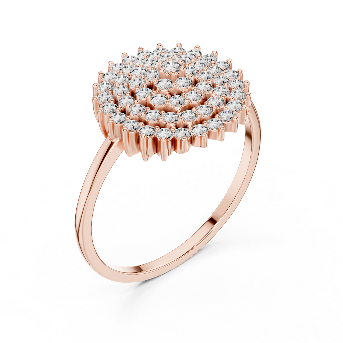Floral Cluster Lab Grown Diamond Engagement Ring