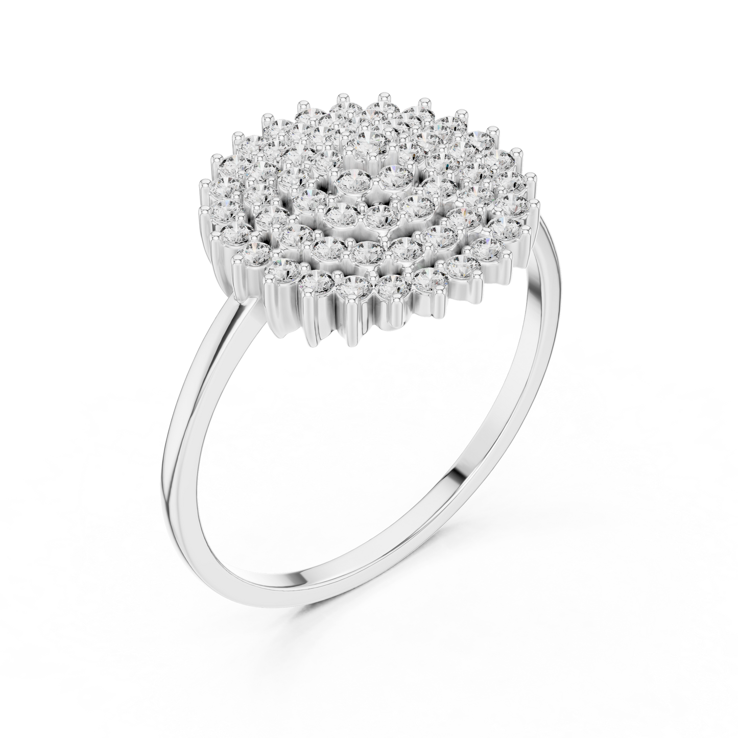 Floral Cluster Lab Grown Diamond Engagement Ring