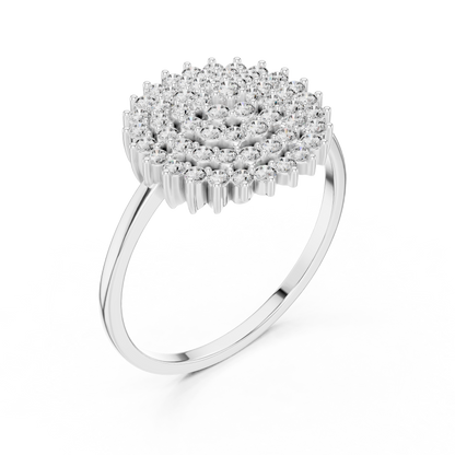 Floral Cluster Lab Grown Diamond Engagement Ring