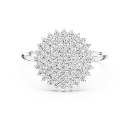 Floral Cluster Lab Grown Diamond Engagement Ring