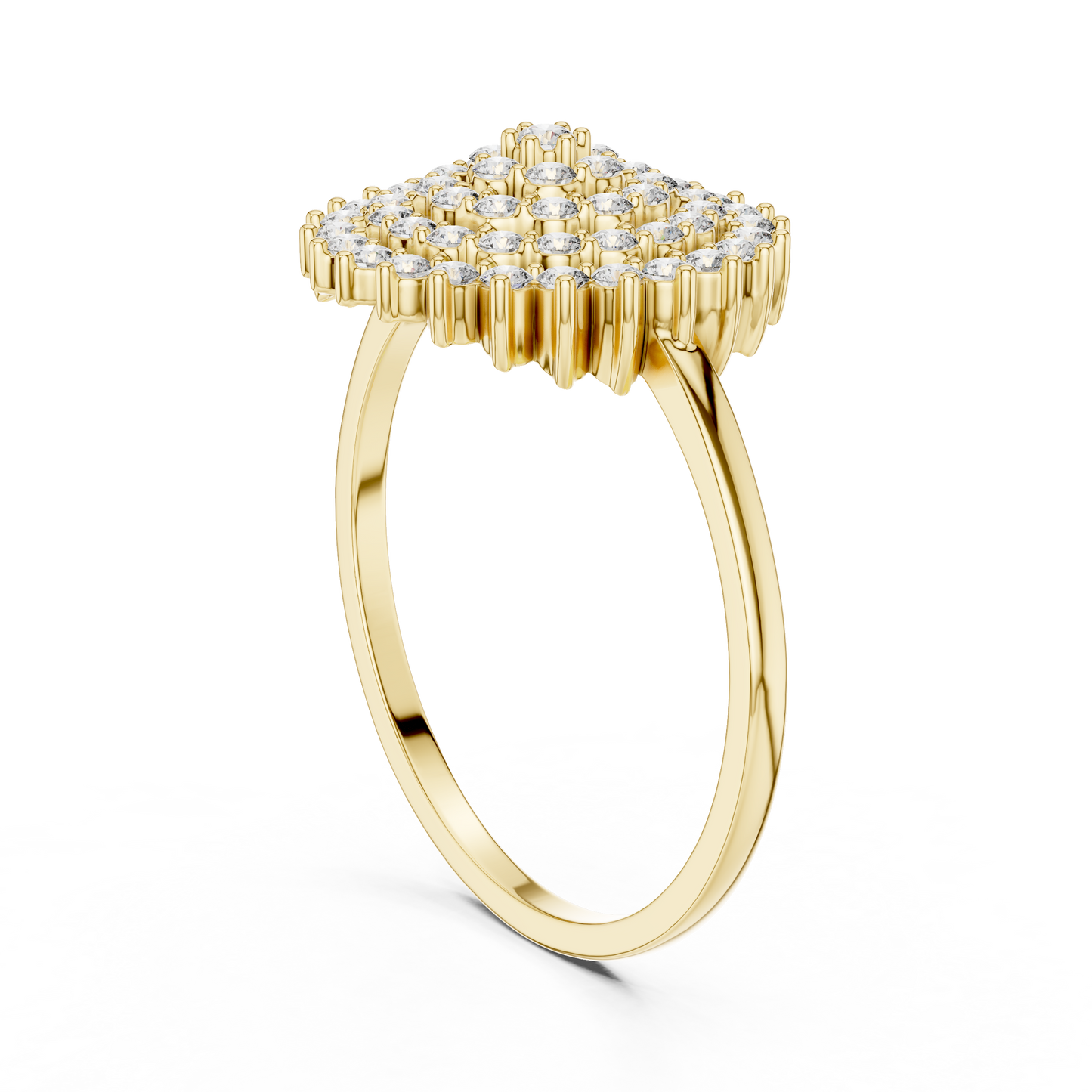 Floral Cluster Lab Grown Diamond Engagement Ring