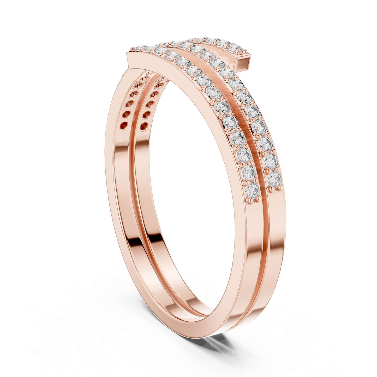 Minimalist Triple Row Wrap Lab Grown Diamond Ring