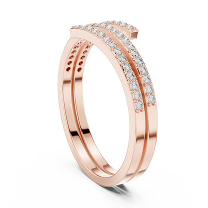 Minimalist Triple Row Wrap Lab Grown Diamond Ring