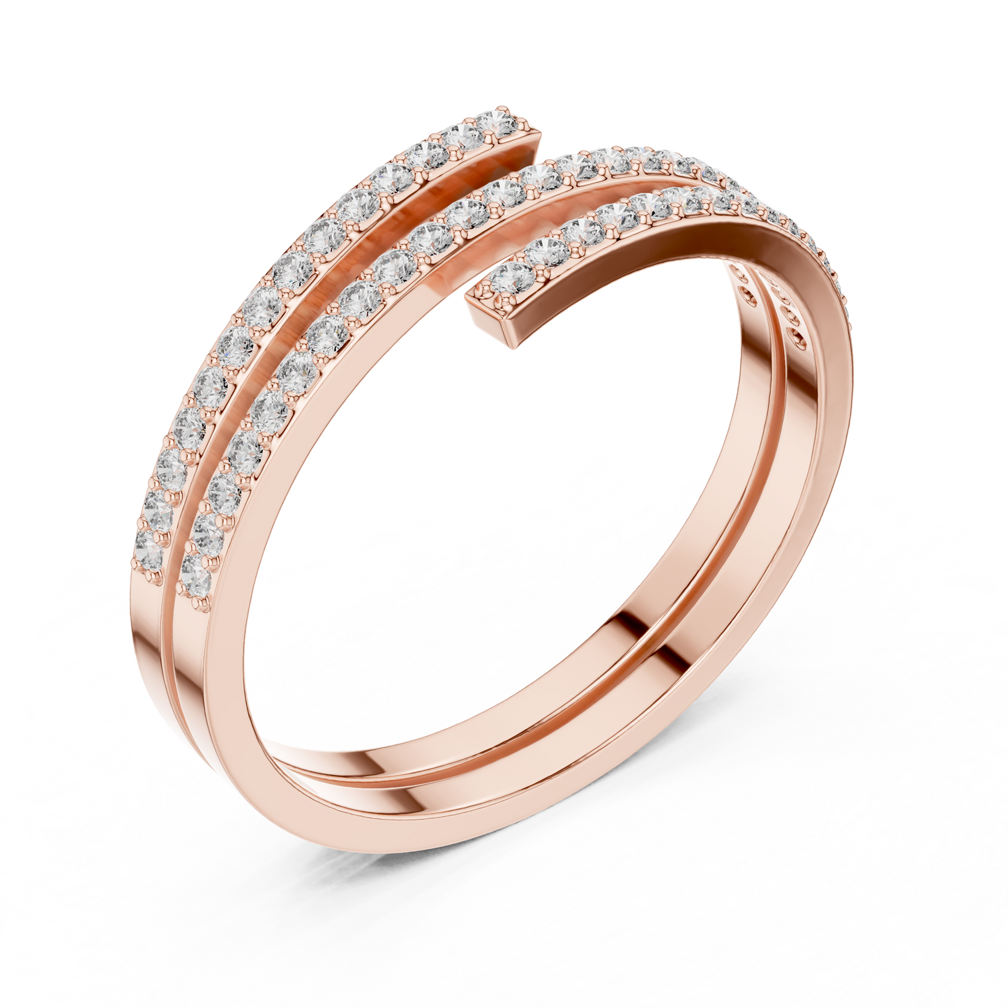 Minimalist Triple Row Wrap Lab Grown Diamond Ring