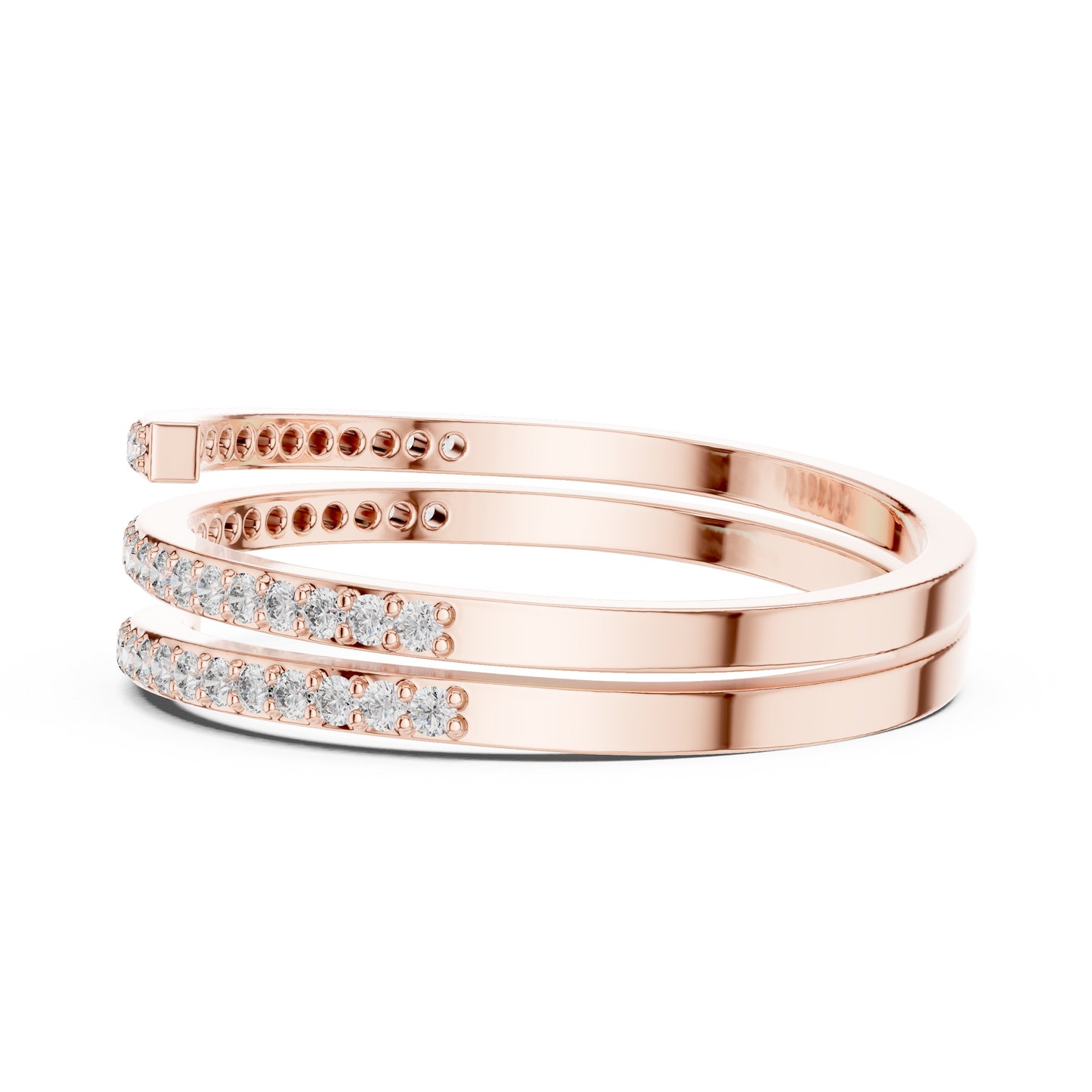 Minimalist Triple Row Wrap Lab Grown Diamond Ring