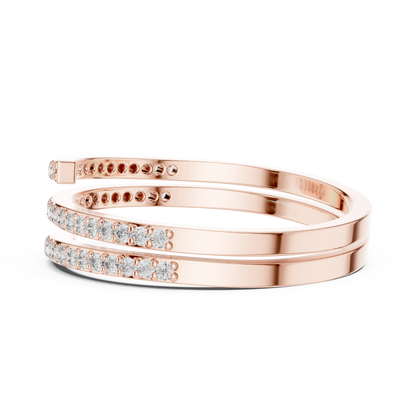 Minimalist Triple Row Wrap Lab Grown Diamond Ring