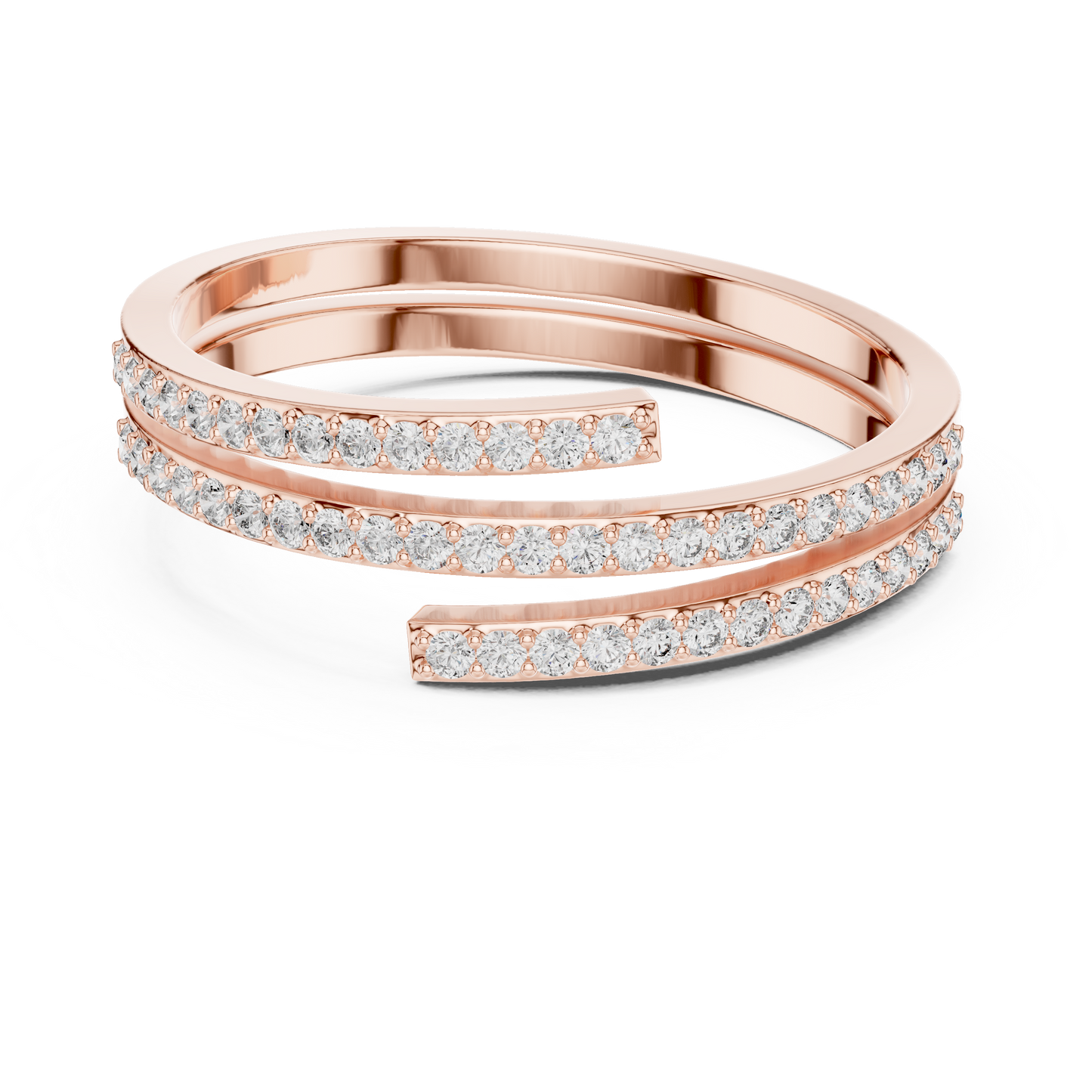 Minimalist Triple Row Wrap Lab Grown Diamond Ring
