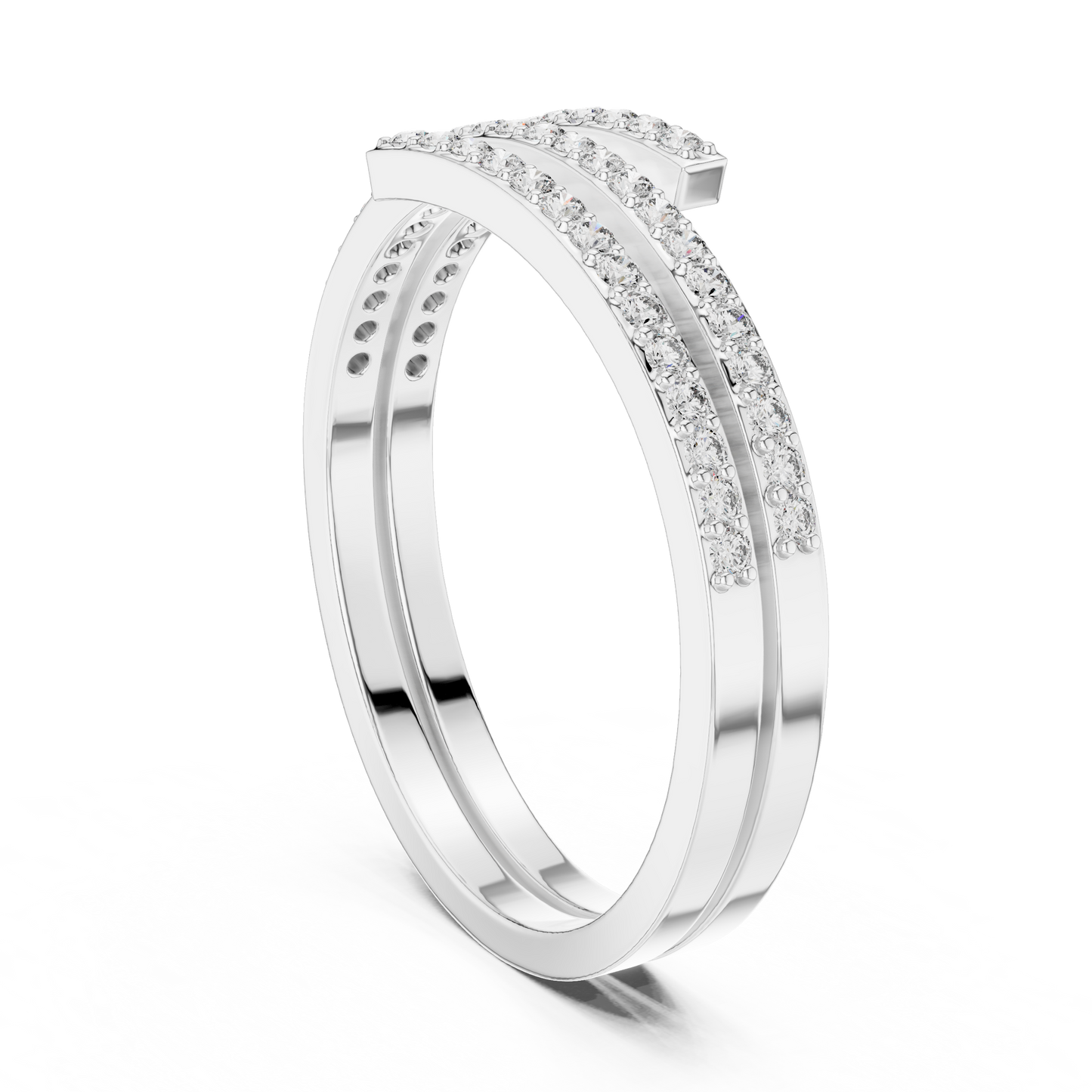 Minimalist Triple Row Wrap Lab Grown Diamond Ring