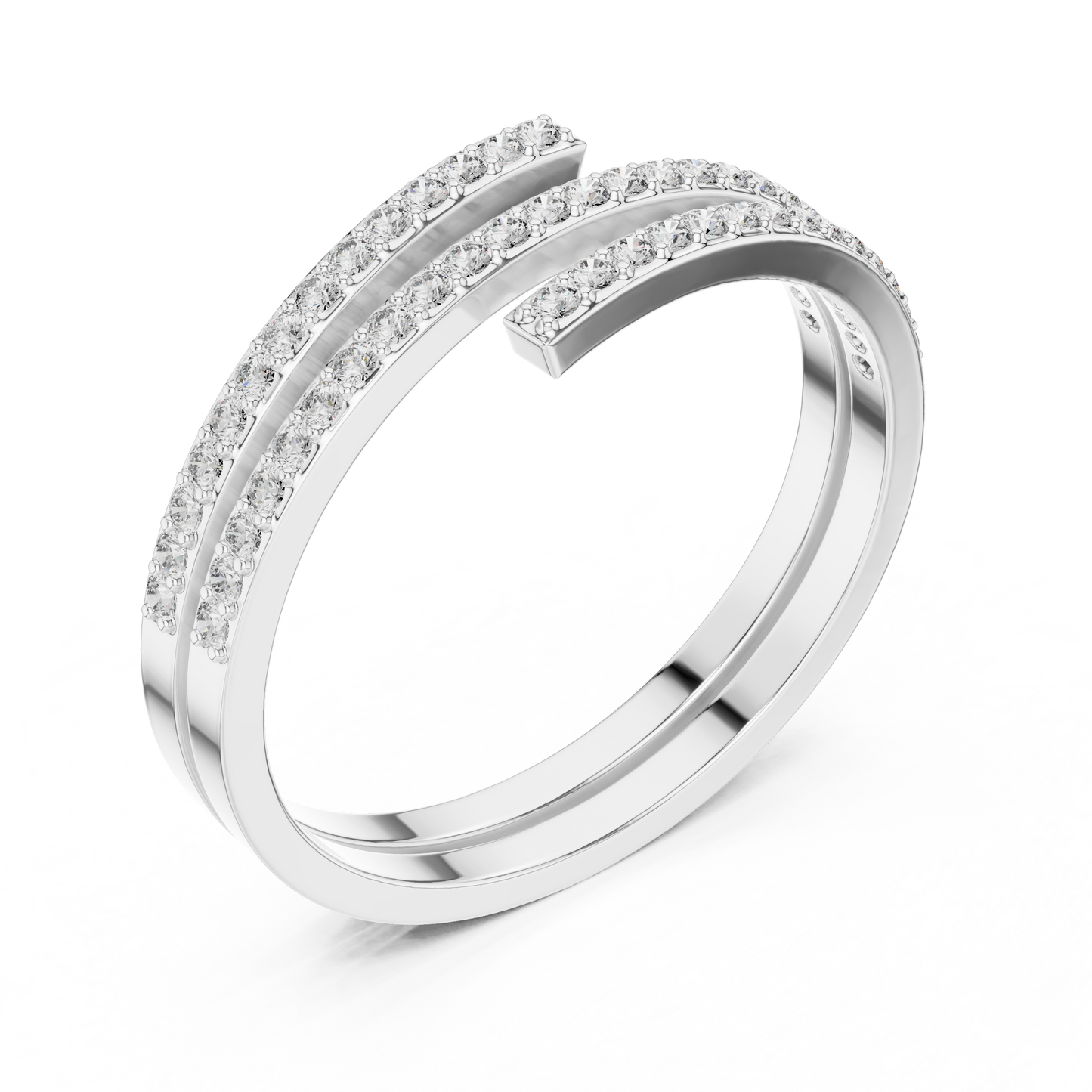Minimalist Triple Row Wrap Lab Grown Diamond Ring