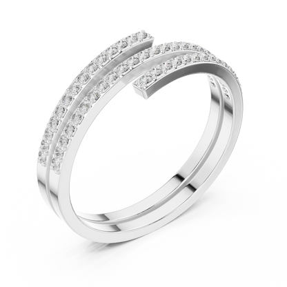 Minimalist Triple Row Wrap Lab Grown Diamond Ring