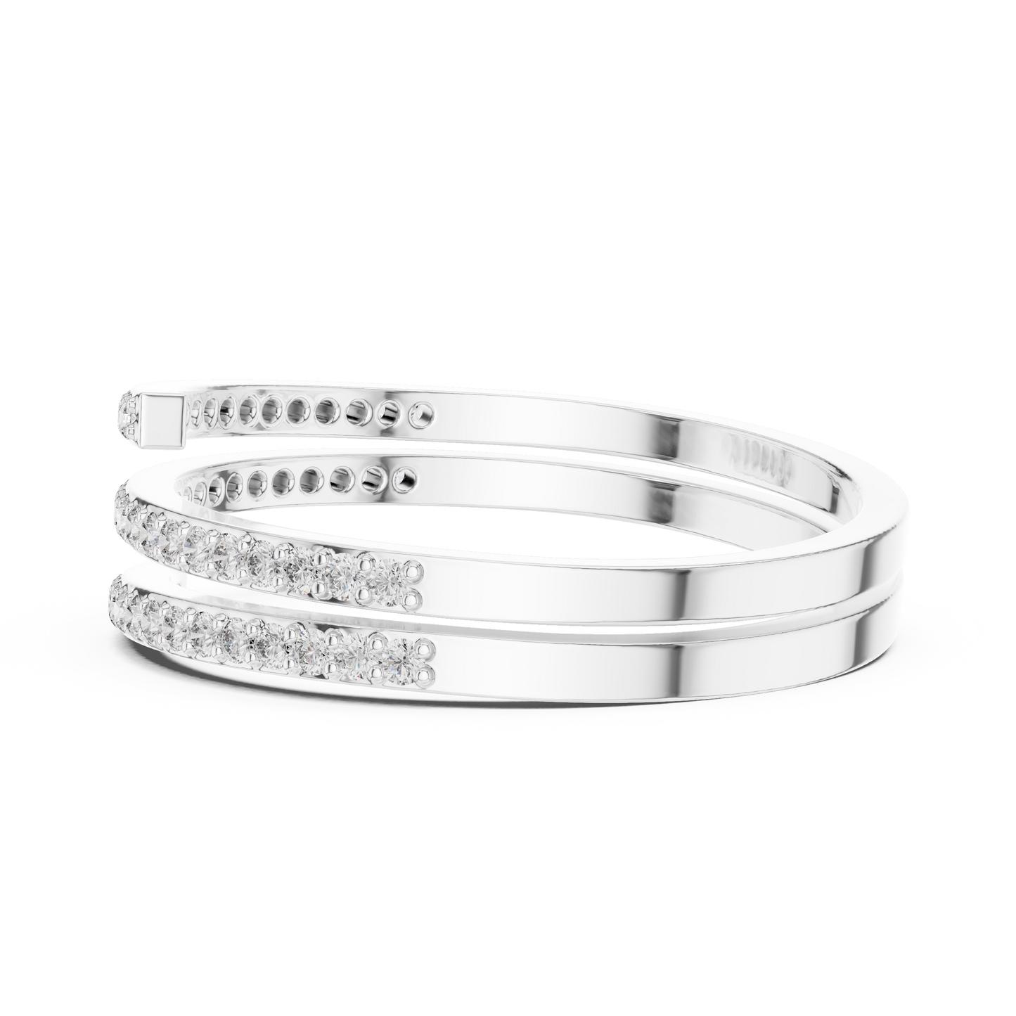 Minimalist Triple Row Wrap Lab Grown Diamond Ring