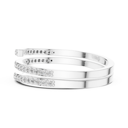 Minimalist Triple Row Wrap Lab Grown Diamond Ring