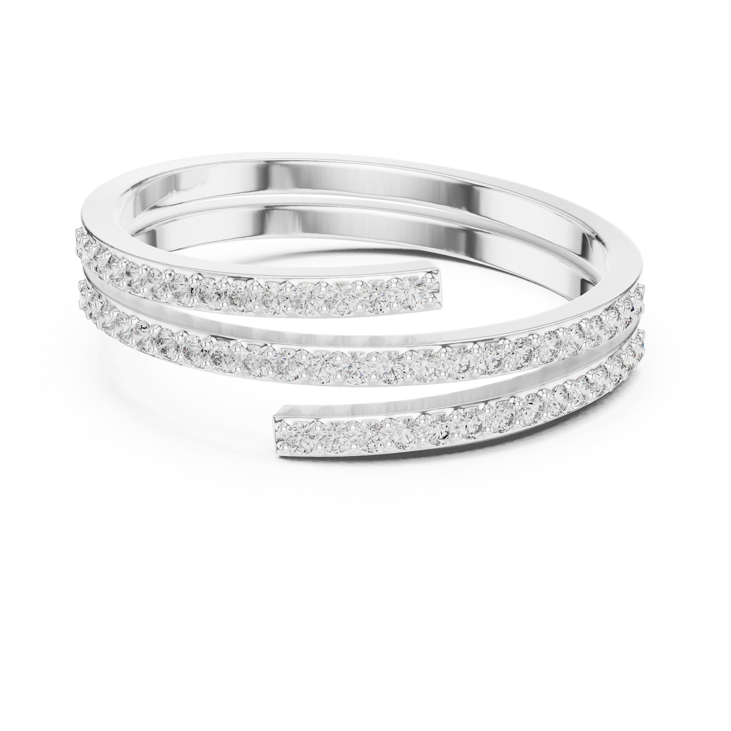 Minimalist Triple Row Wrap Lab Grown Diamond Ring